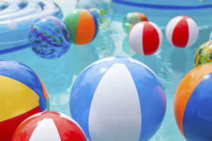 Winterized pool and inflatable toys