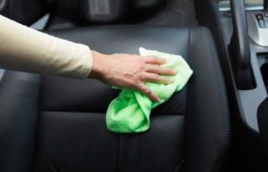 Cleaning car leather