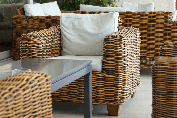 Follow these steps to clean wicker furniture and rugs.