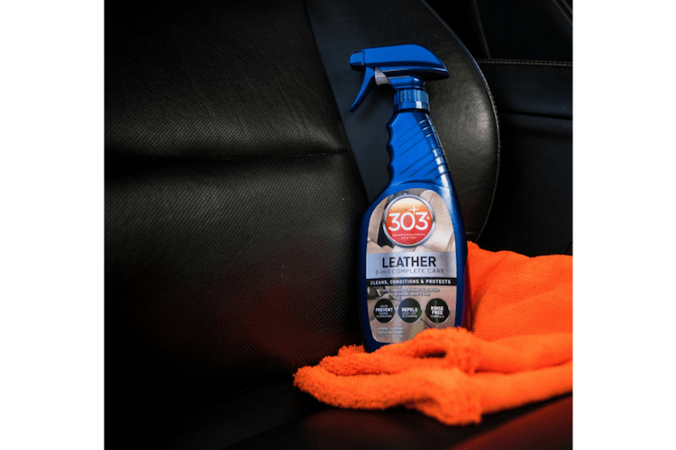 If you want a chance to clean your car less frequently without sacrificing cleanliness, you’ll love using 303 Automotive Leather 3-in-1 Complete Care.