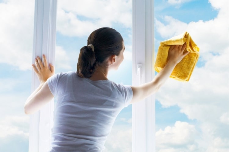 Using the right cloth helps you avoid streaks on your windows.